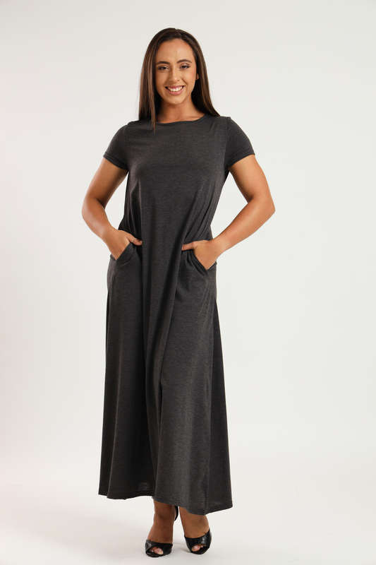 Mia Short Sleeve Maxi Dress With Pockets