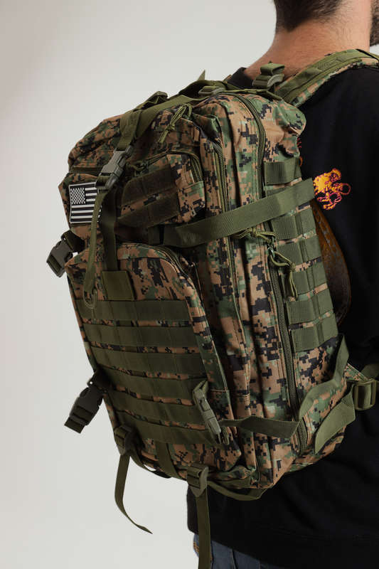 Senza 45L Heavy Duty Military Tactical Army Backpack With Multiple Compartments Camo Print