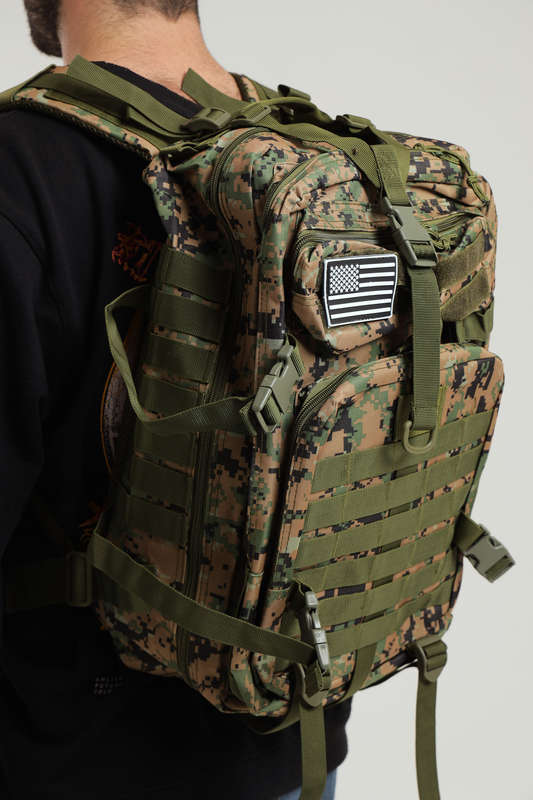 Senza 45L Heavy Duty Military Tactical Army Backpack With Multiple Compartments Camo Print
