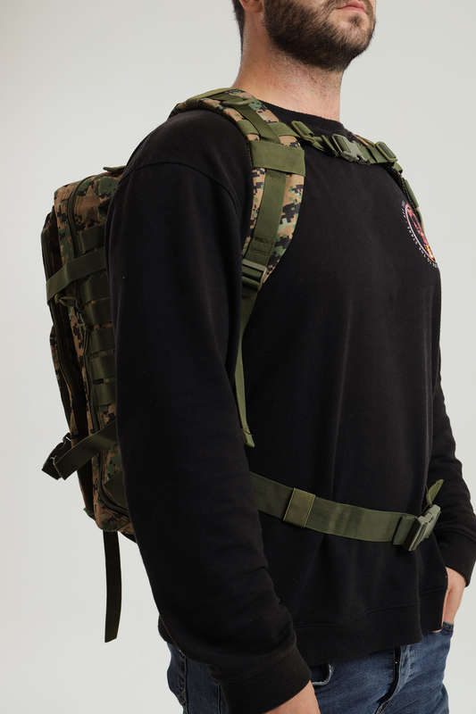 Senza 45L Heavy Duty Military Tactical Army Backpack With Multiple Compartments Camo Print