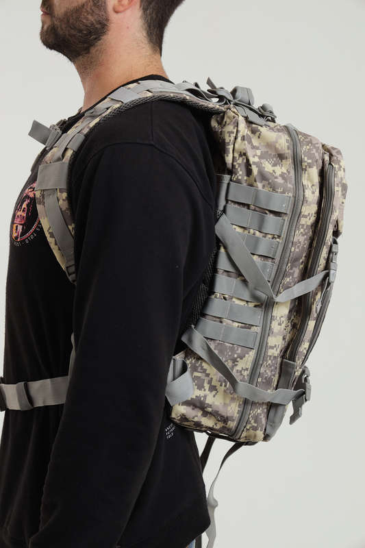 Senza 45L Heavy Duty Military Tactical Army Backpack With Multiple Compartments Camo Print