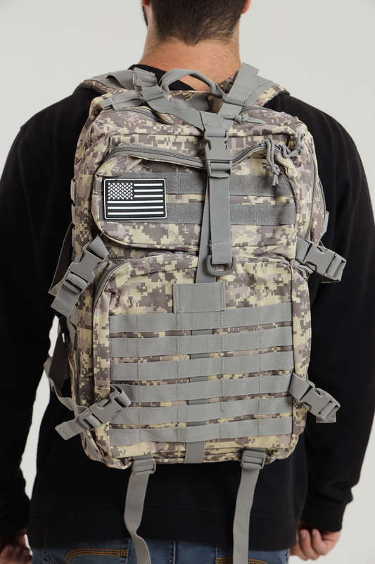 Senza 45L Heavy Duty Military Tactical Army Backpack With Multiple Compartments Camo Print