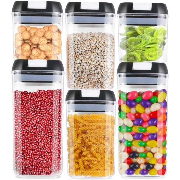 Senza 6 or 7 Piece Airtight Food Storage Containers Set With 40 Labels &amp; Marker