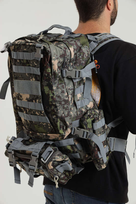 Senza 60L Heavy Duty Military Tactical Army Backpack With Multiple Compartments Camo