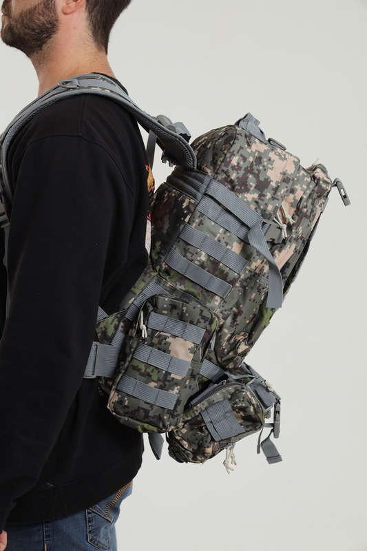 Senza 60L Heavy Duty Military Tactical Army Backpack With Multiple Compartments Camo