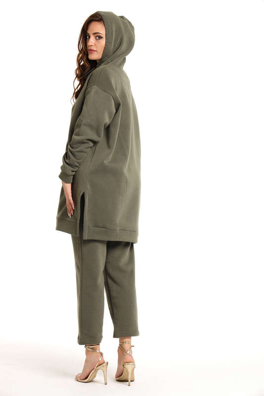 Skylar Hooded Fleece Lined Oversized 2 Piece Tracksuit Set