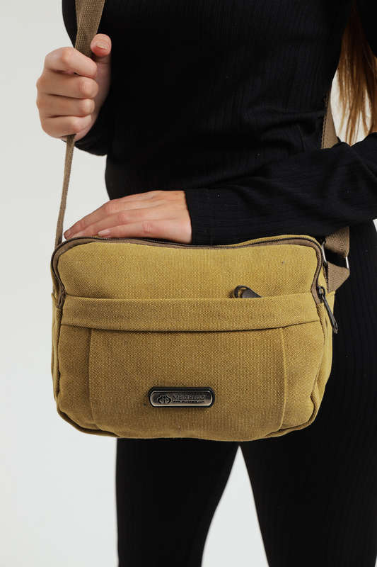 Unisex Multi Zipper Sling Shoulder Bag Crossbody Travel Messenger Bag