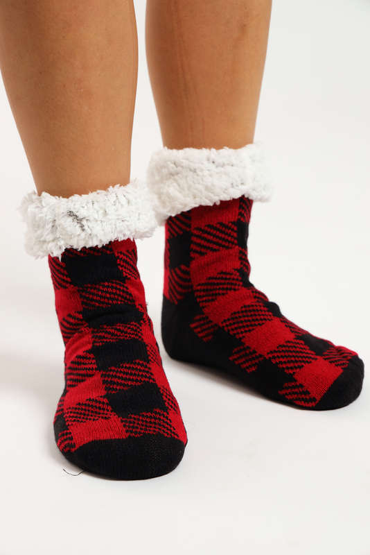 Fuzzy Novelty Thermal Lined Thick Rubber Grip Slipper Socks Unisex