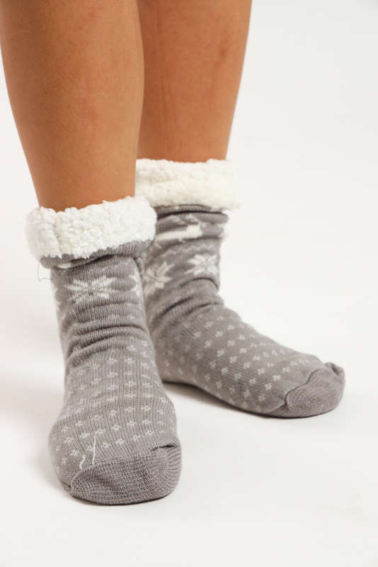 Fuzzy Novelty Thermal Lined Thick Rubber Grip Slipper Socks Unisex