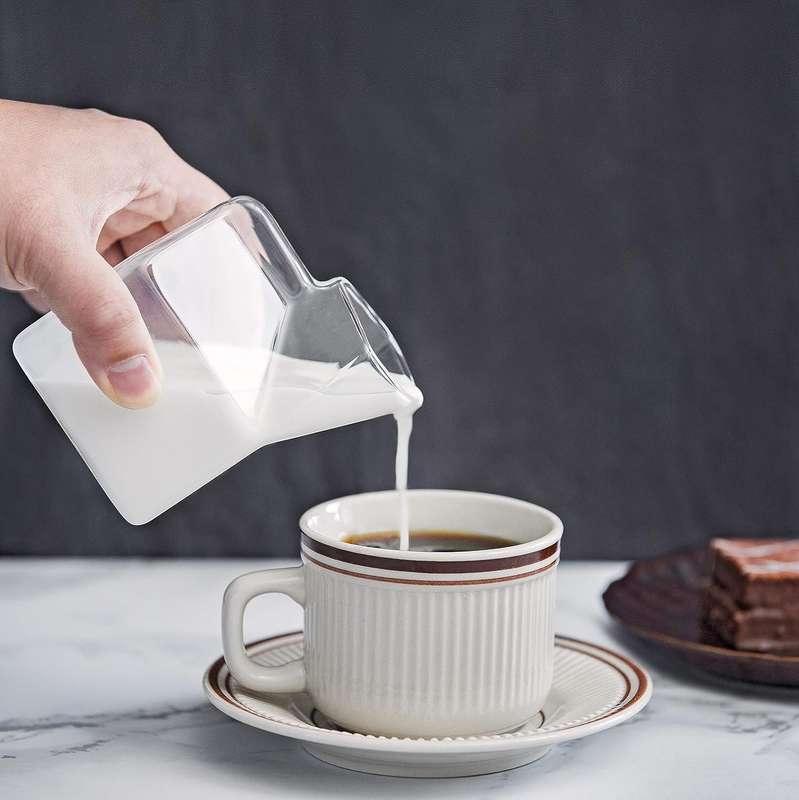 Half Pint Clear Glass Milk Carton Creamer Pitcher Container 300ml