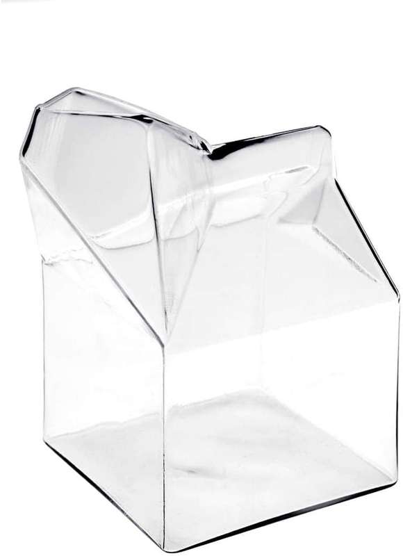 Half Pint Clear Glass Milk Carton Creamer Pitcher Container 300ml