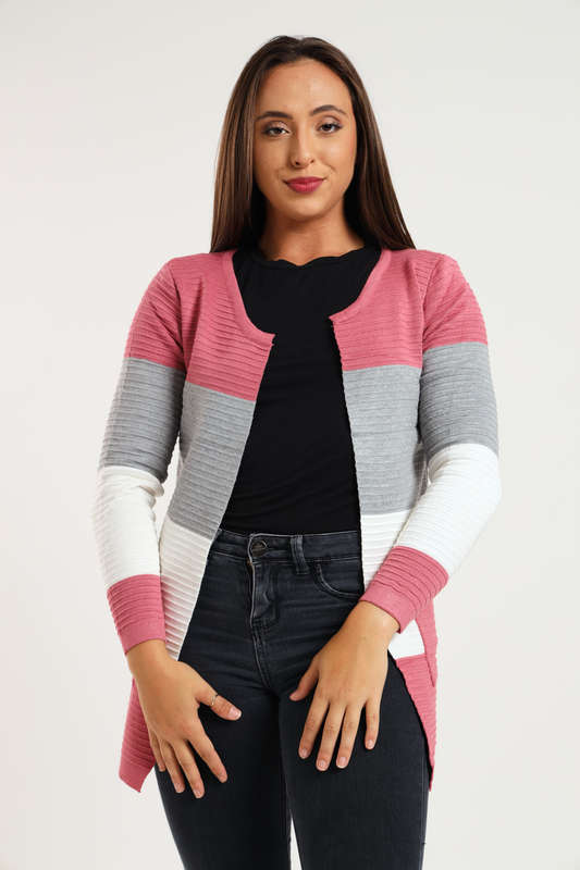 Kori Striped Long Sleeve Cardigan Jersey