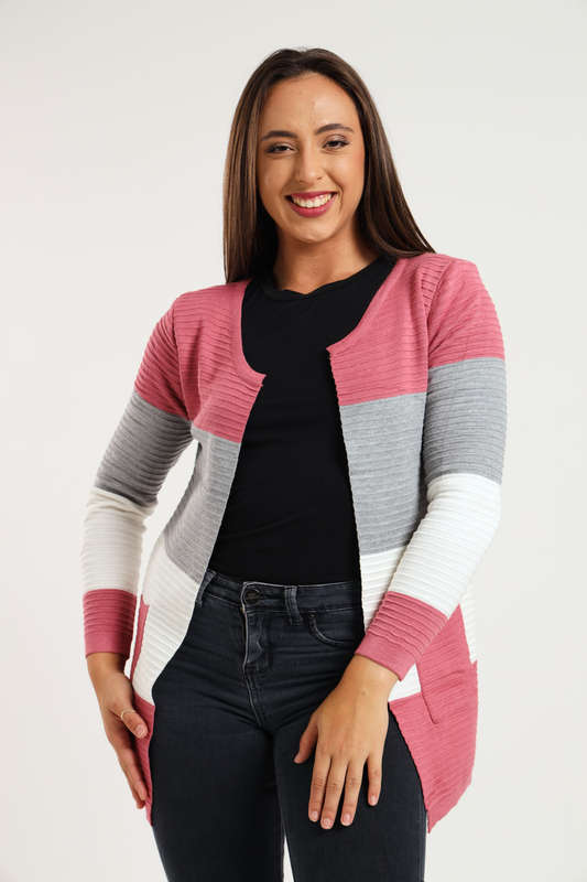 Kori Striped Long Sleeve Cardigan Jersey