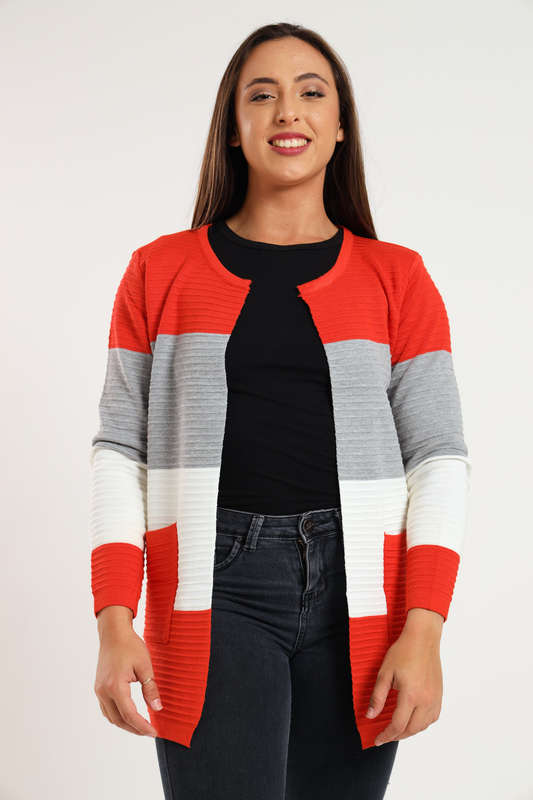 Kori Striped Long Sleeve Cardigan Jersey