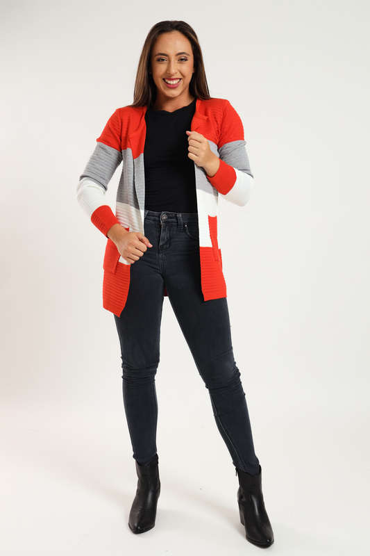 Kori Striped Long Sleeve Cardigan Jersey
