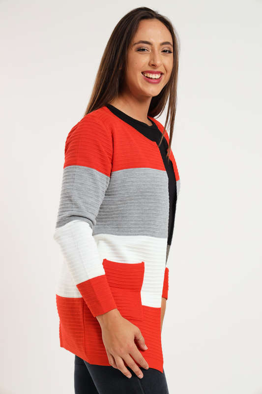 Kori Striped Long Sleeve Cardigan Jersey