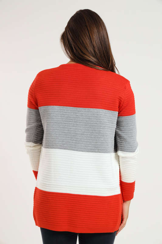 Kori Striped Long Sleeve Cardigan Jersey
