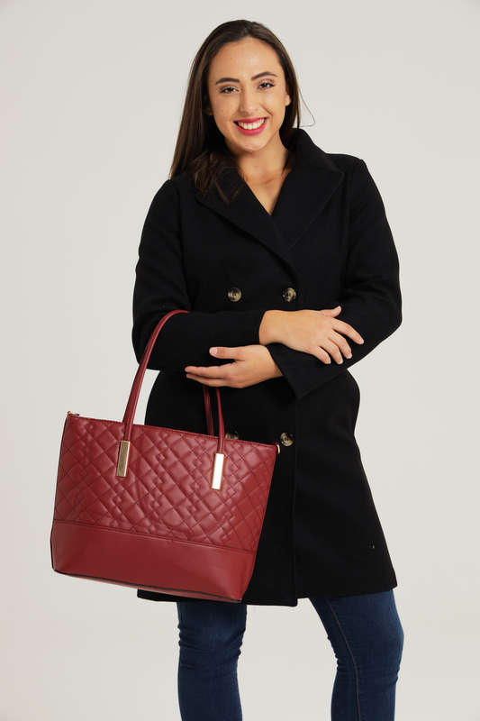 Ladies 3 Piece Set Faux Leather Handbag with Multiple Compartments