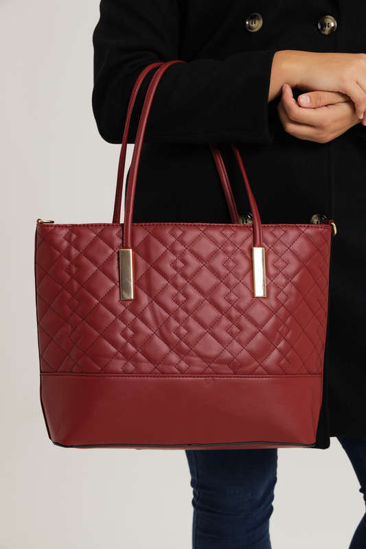 Ladies 3 Piece Set Faux Leather Handbag with Multiple Compartments