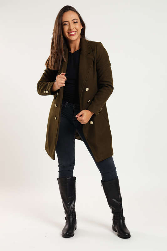 Ladies Knee High Black Boot Side Buckle