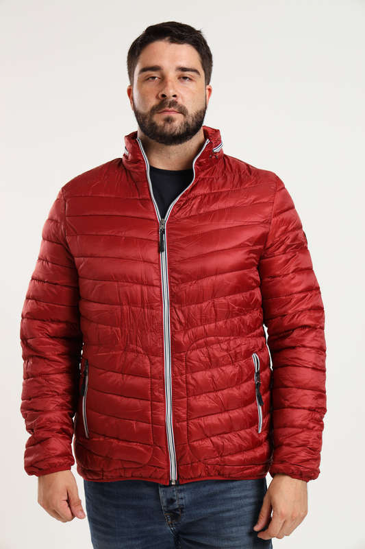 Mens Concealed Hooded Puffer Jacket With Easy Carry Bag