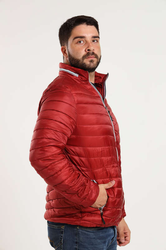Mens Concealed Hooded Puffer Jacket With Easy Carry Bag