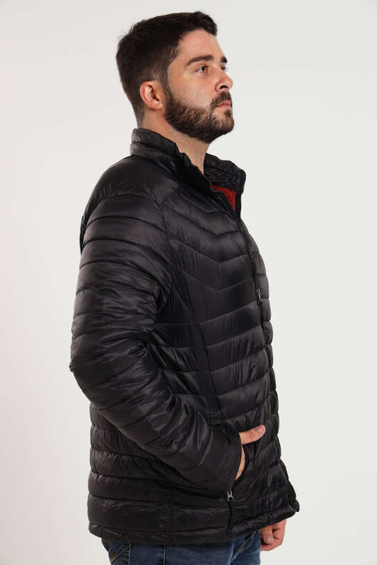 Mens Lightweight Puffer Jacket With Easy Carry Bag