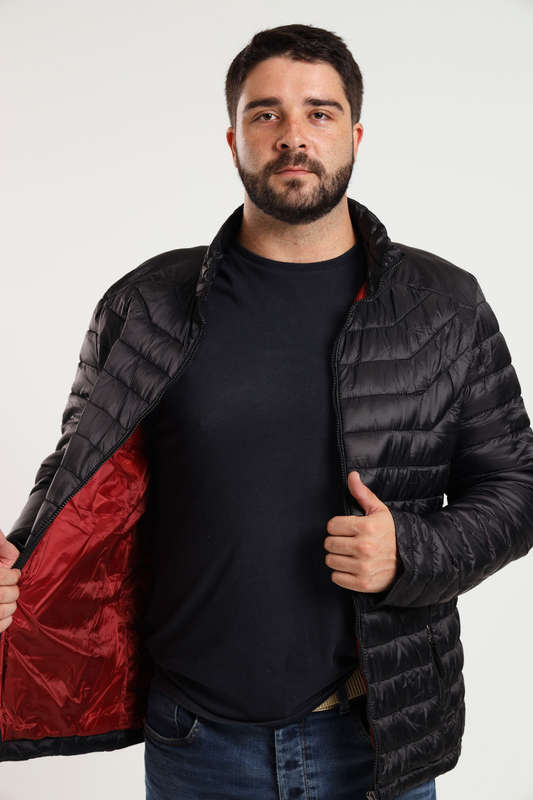 Mens Lightweight Puffer Jacket With Easy Carry Bag