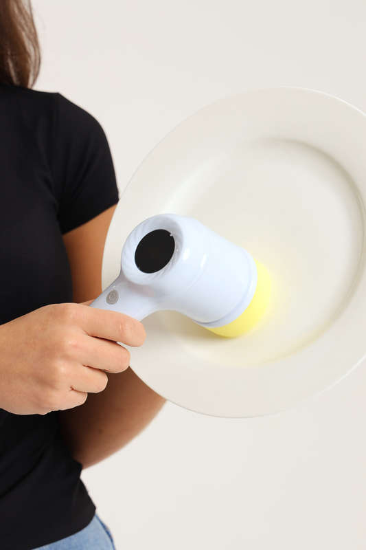Rechargeable Electric Spin Magic Scrubber With 3 Heads &amp; LED Display