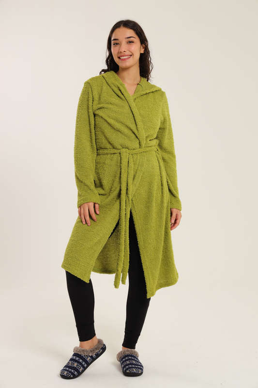 Blake Cozy Huggle Lightweight Hooded Winter Belted Gown
