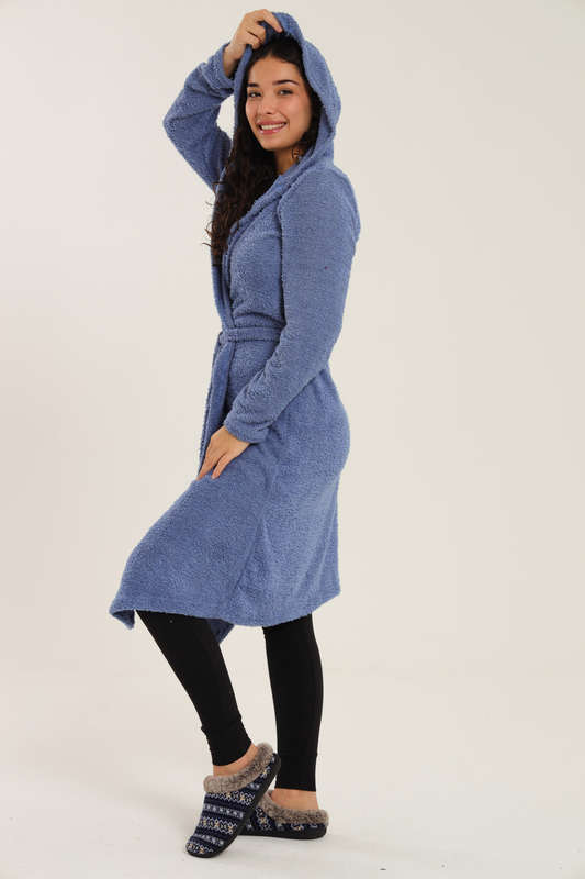 Blake Cozy Huggle Lightweight Hooded Winter Belted Gown
