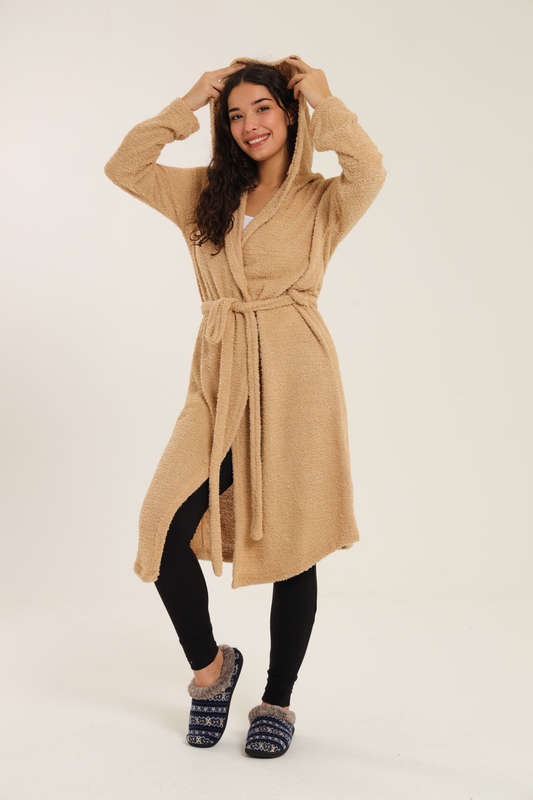 Blake Cozy Huggle Lightweight Hooded Winter Belted Gown