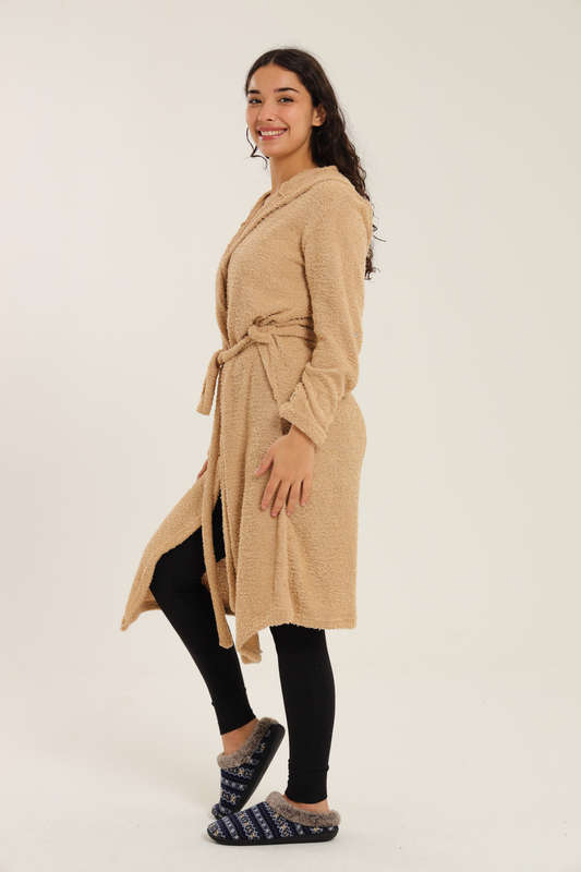 Blake Cozy Huggle Lightweight Hooded Winter Belted Gown