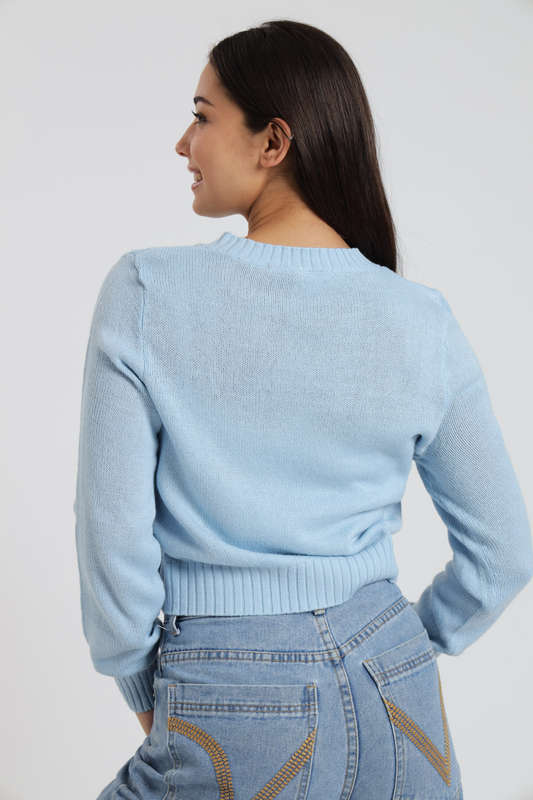 Dara Ladies Crew Neck Long Sleeve Bunny Sweater Jersey