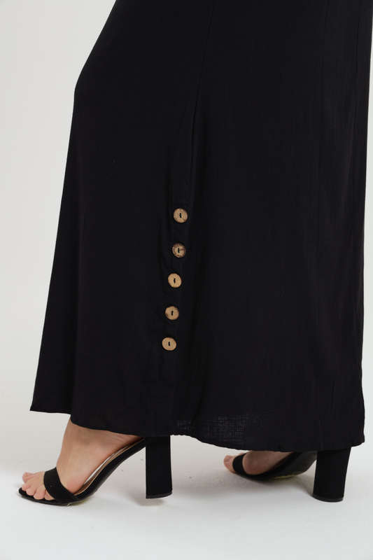 Emma Classic Maxi Long Sleeve Black Abaya Kaftan Belted Cloak Dress With Pockets