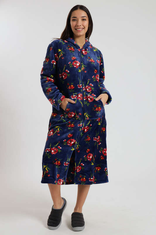 Huggle Hoodie Ultra Plush Zipp-Up Long Winter Gown