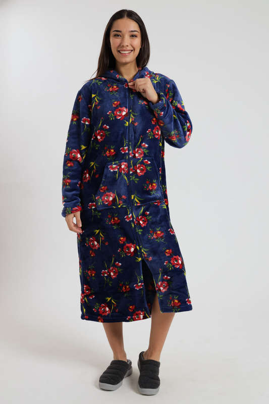 Huggle Hoodie Ultra Plush Zipp-Up Long Winter Gown