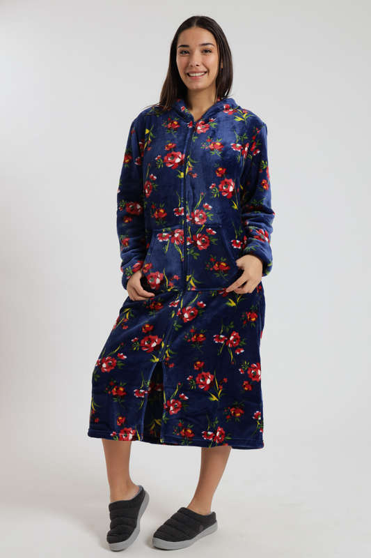 Huggle Hoodie Ultra Plush Zipp-Up Long Winter Gown