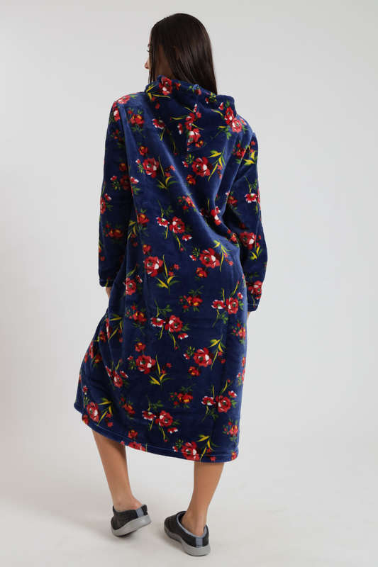 Huggle Hoodie Ultra Plush Zipp-Up Long Winter Gown