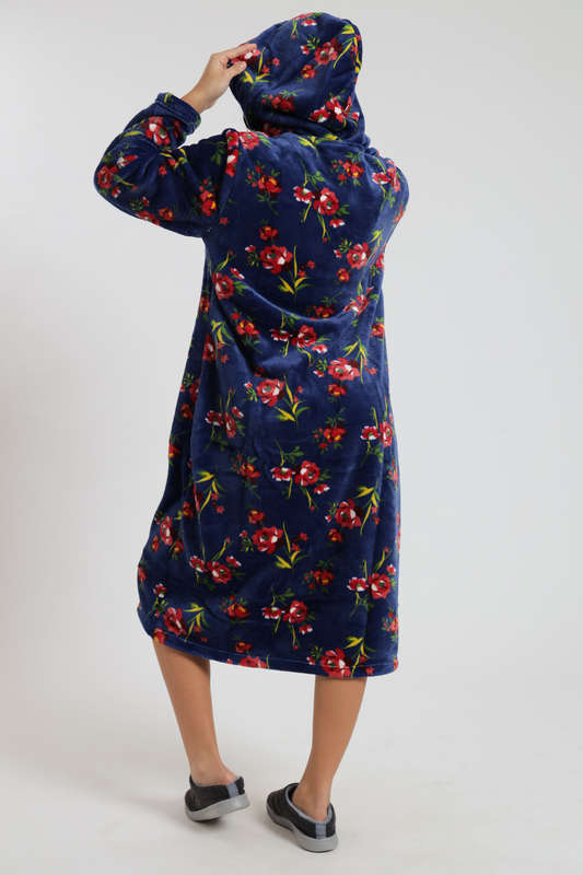 Huggle Hoodie Ultra Plush Zipp-Up Long Winter Gown