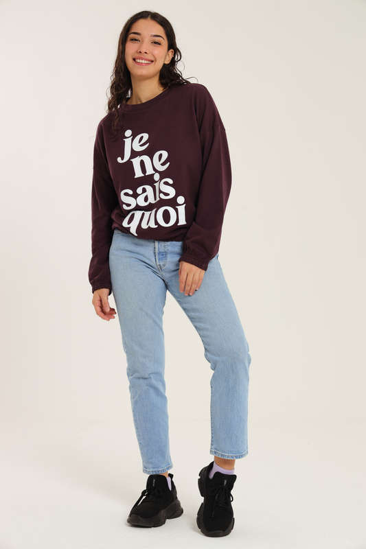 Je ne sais quoi Pullover Unbrushed Fleece Sweater
