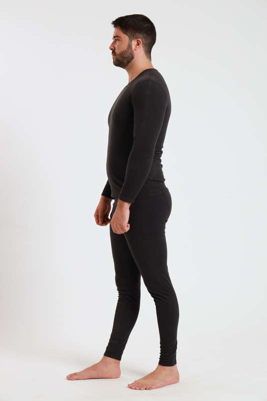 Mens 2 Piece Fleece Lined Long Johns Stretchy Winter Thermal Set