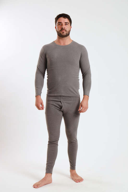Mens 2 Piece Fleece Lined Long Johns Stretchy Winter Thermal Set