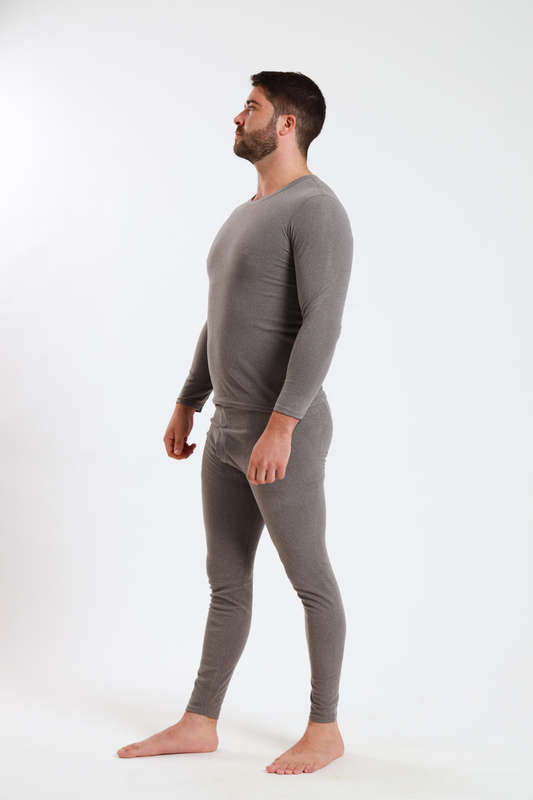 Mens 2 Piece Fleece Lined Long Johns Stretchy Winter Thermal Set