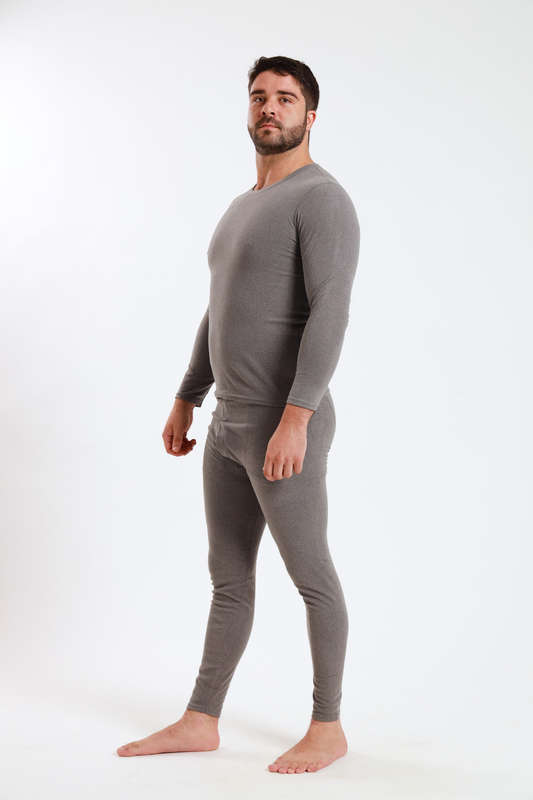Mens 2 Piece Fleece Lined Long Johns Stretchy Winter Thermal Set