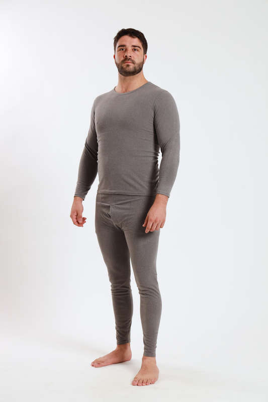Mens 2 Piece Fleece Lined Long Johns Stretchy Winter Thermal Set