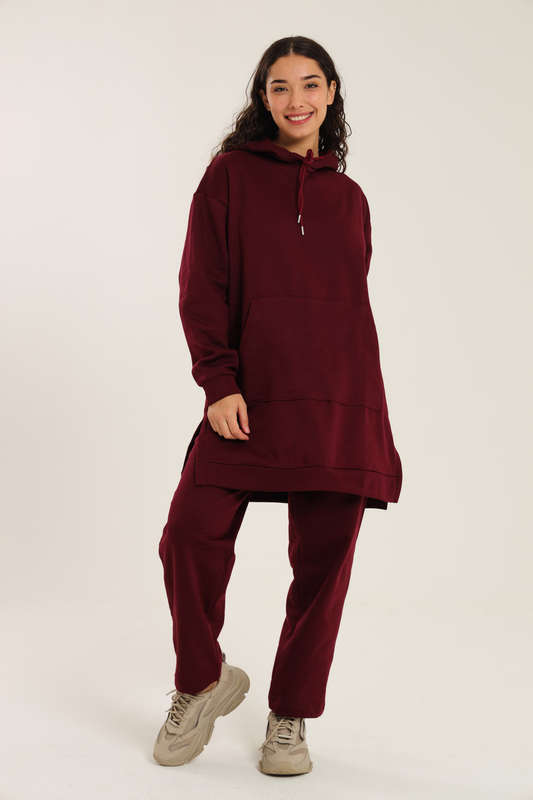Skylar Hooded Fleece Lined Oversized 2 Piece Tracksuit Set