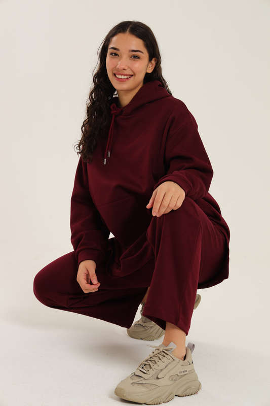 Skylar Hooded Fleece Lined Oversized 2 Piece Tracksuit Set