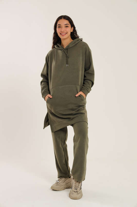 Skylar Hooded Fleece Lined Oversized 2 Piece Tracksuit Set