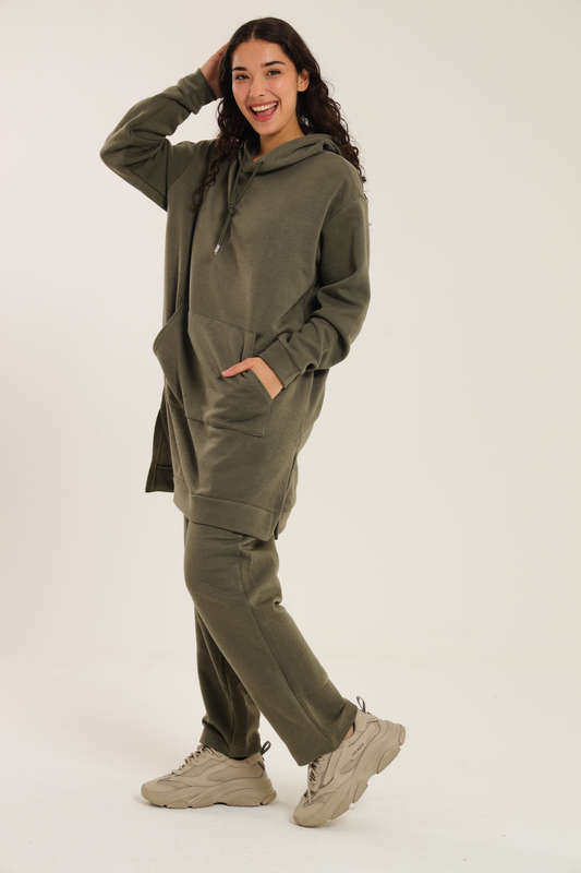 Skylar Hooded Fleece Lined Oversized 2 Piece Tracksuit Set